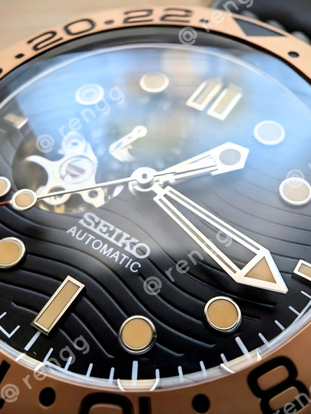 41mm Titanium Seiko Master Men's Automatic Diver Mod Watch Open Heart Sapphire